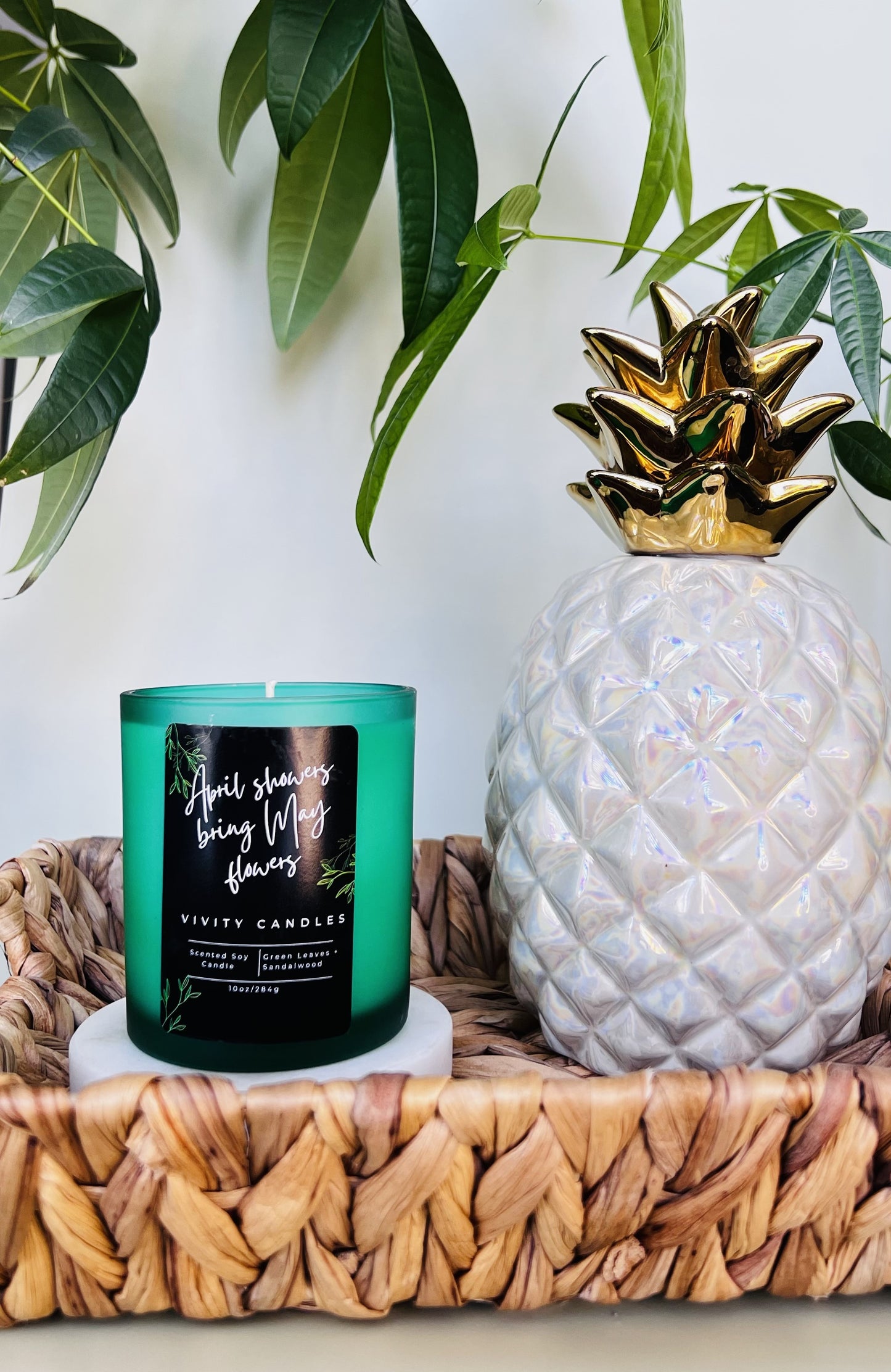 April shower's bring May Flowers Candle